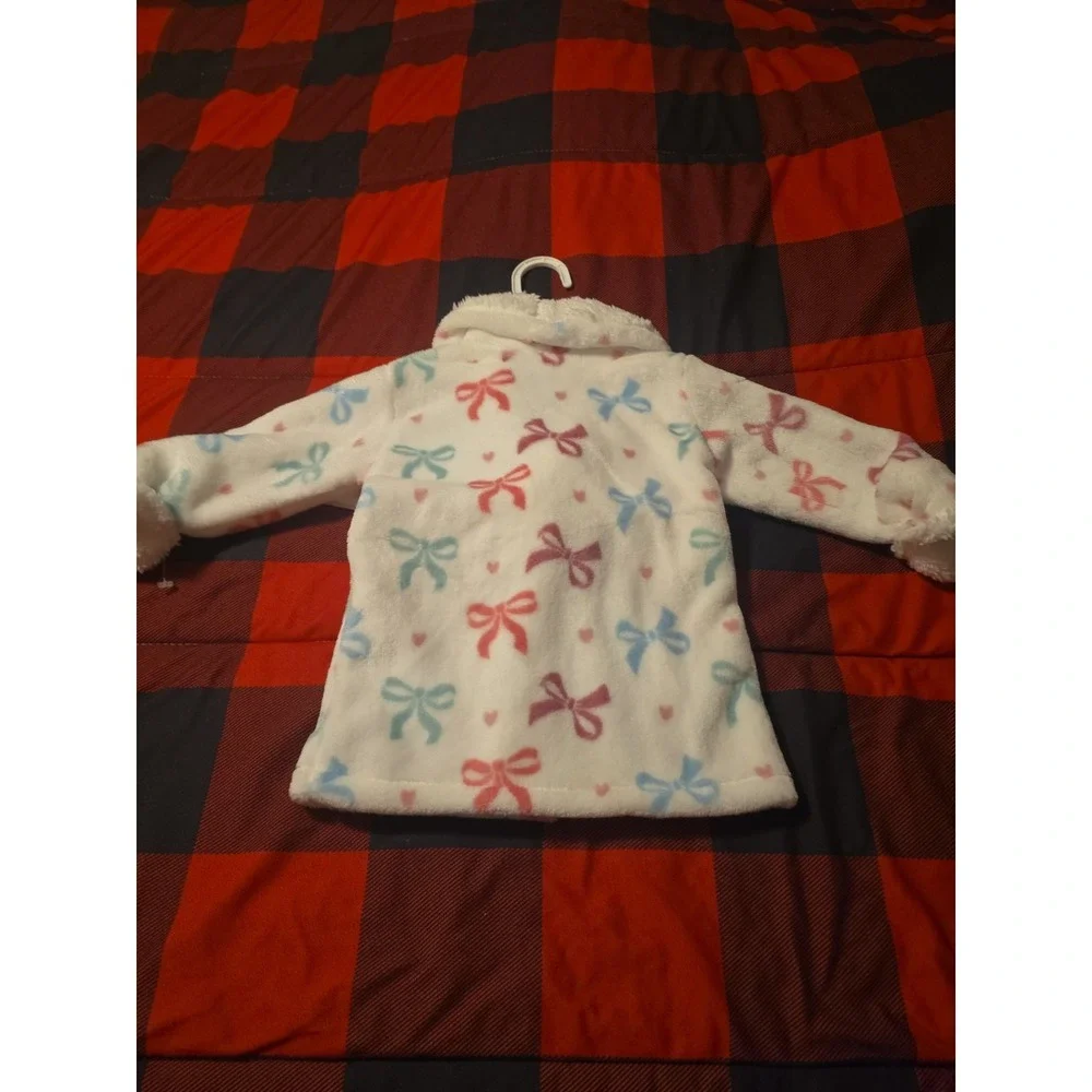 Celebrity Baby Plush Robe, Soft And Cozy With Bows 0-6 months